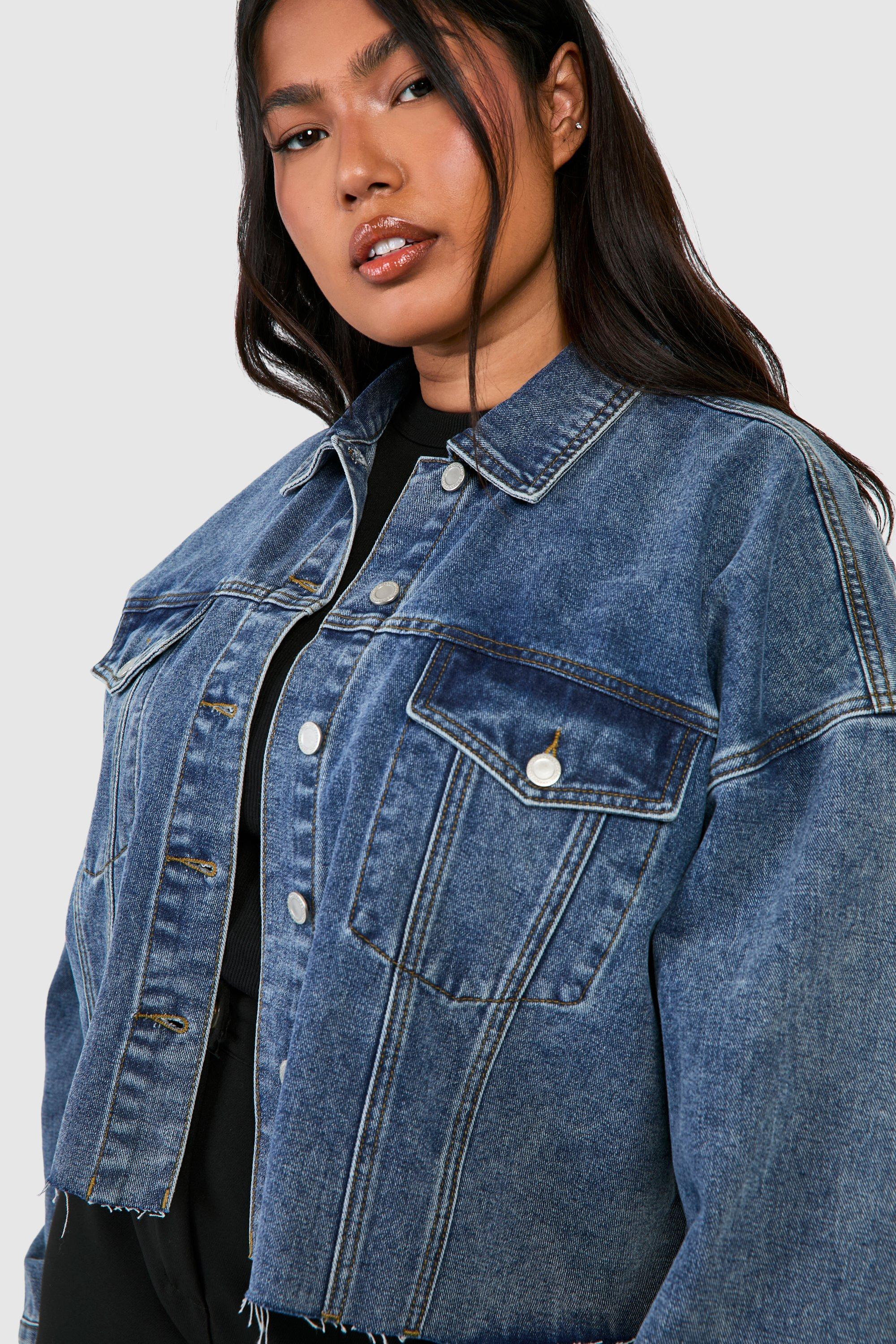 Grande taille Veste en jean d lav style vintage